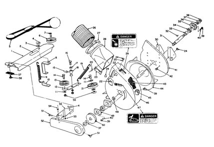 Blower Assembly Diagram and Parts List for 07-50VZ01 1000001 - 1999999 Toro Lawn Tractor Accessories