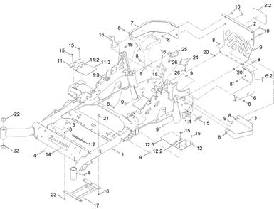 Frame Assembly Diagram and Parts List for 72951 414086163 - 999999999 Toro Lawn Tractor