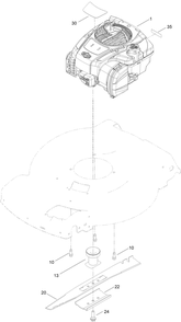Engine And Blade Assembly Diagram and Parts List for 21442 400000000 - 411820184 Toro Lawn Mower