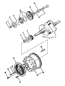 Crankshaft, Camshaft, Flywheel Diagram and Parts List for 73421 3900001 - 3999999 Toro Lawn Tractor