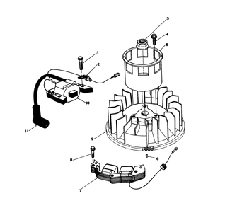 Magneto & Flywheel Assembly Diagram and Parts List for 20628C 8000001 - 8999999 Toro Lawn Mower