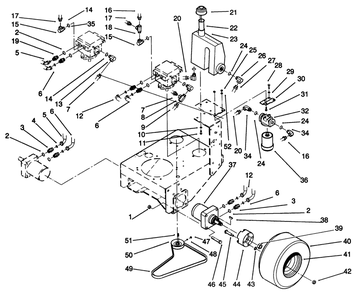 Wheel Assembly & Hydraulic Components Diagram and Parts List for 30185 10000001 - 19999999 Toro Lawn Tractor Accessories