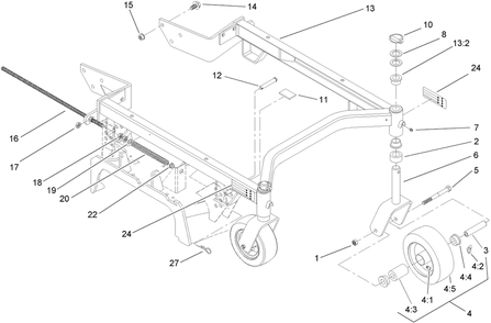 Carrier Frame Assembly Diagram and Parts List for 30299TE (260000001-260999999)(2006) Toro Lawn Mower