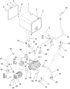 Tank Plumbing Assembly Diagram and Parts List for 25530T 323000000 - 999999999 Toro Lawn Tractor Accessories