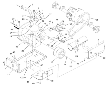 Engine And Clutch Assembly Diagram and Parts List for 12004TC 220000001 - 220999999 Toro Lawn Tractor