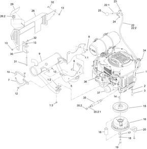 Engine Assembly Diagram and Parts List for 72524 415000000 - 999999999 Toro Lawn Mower