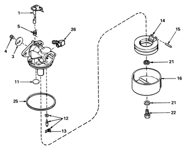Carburetor No. 631784 Diagram and Parts List for 19400 4000001 - 4999999 Toro Lawn Mower