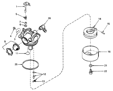Carburetor No. 632050 Diagram and Parts List for 10510 1000001 - 1999999 Toro Lawn Mower