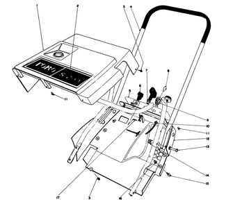 Shroud & Handle Assembly (Model 38120) Diagram and Parts List for 38120 2000001 - 2999999 Toro Snow Blower