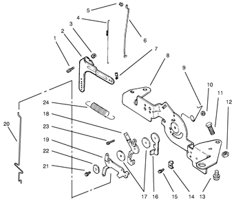 Engine Controls Diagram and Parts List for 72102 7900001 - 7999999 Toro Lawn Tractor
