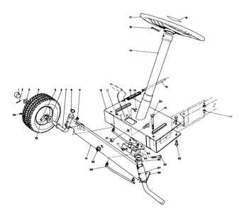 Front Axle Assembly Diagram and Parts List for 56036 7000001 - 7999999 Toro Lawn Tractor