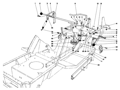 Shift & Clutch Assembly Diagram and Parts List for 57360 3000001 - 3999999 Toro Lawn Tractor