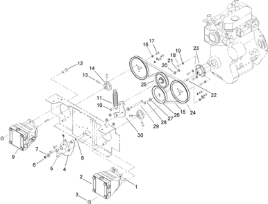 Wheel Pump Drive Assembly Diagram and Parts List for 74269 (240000001-240999999)(2004) Toro Lawn Mower