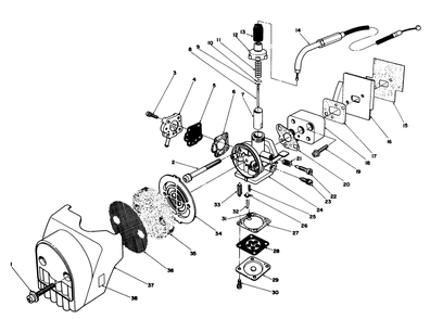 Air Cleaner & Carburetor Assembly Diagram and Parts List for 51641 7000001 - 7999999 Toro Trimmer