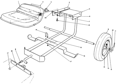 Sulky Kit Model No. 30122 (Optional) Diagram and Parts List for 30112 0000001 - 0999999 Toro Lawn Tractor Accessories