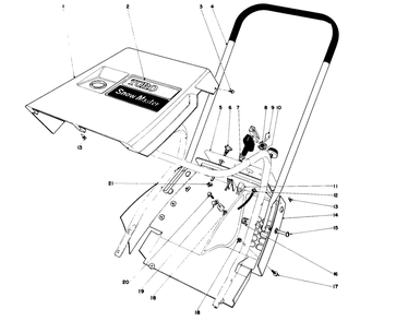 Shroud And Handle Assembly Diagram and Parts List for 31506 7000001 - 7999999 Toro Snow Blower