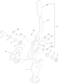 Parking Brake Handle Assembly Diagram and Parts List for 74902TE (314000001-314999999)(2014) Toro Lawn Mower