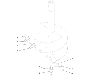 18 Inch Standard Auger Bit Assembly Diagram and Parts List for 22556  Toro Auger