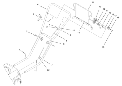 Handle And Controls Assembly Diagram and Parts List for 20645 790000001 - 799999999 Toro Lawn Tractor Accessories