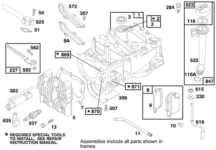 Engine Briggs & Stratton Model 12h802-1758-E1 Diagram and Parts List for 20493 8900001 - 8999999 Toro Lawn Mower