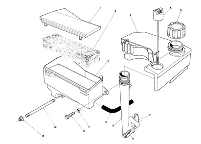 Air Cleaner & Fuel Tank Assembly (Engine No. Vmk9) Diagram and Parts List for 26625BG 0000001 - 0999999 Toro Lawn Mower