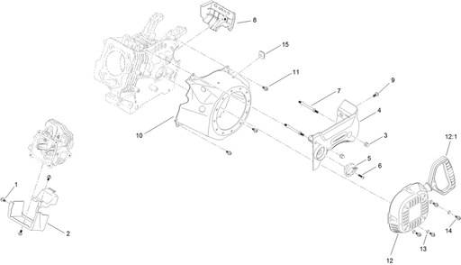 Blower Housing And Shrouds Assembly Diagram and Parts List for 37798 413000000 - 416159999 Toro Snow Blower