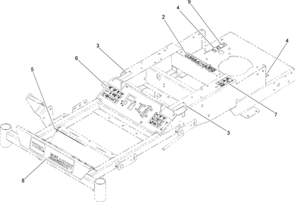 Frame Assembly 1 Diagram and Parts List for 74409TE (280000001-280999999)(2008) Toro Lawn Mower