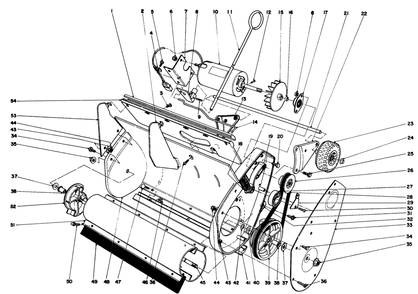 Lower Main Frame Assembly Diagram and Parts List for 38000 7000001 - 7999999 Toro Snow Blower