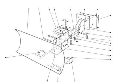Grader Blade Assembly (Model No. 59051) Diagram and Parts List for 38090 0000001 - 0999999 Toro Snow Blower