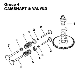 Engine Kohler Model No. Mv16s-Type Ps56519 Camshaft & Valves Group 4 Diagram and Parts List for 30180 490001 - 490730 Toro Lawn Tractor Accessories