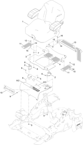 Seat Mounting Assembly Diagram and Parts List for 72942TE 411000000 - 413999999 Toro Lawn Tractor