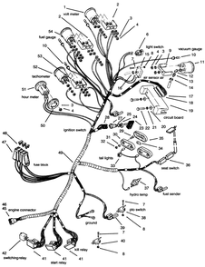 Electrical System Diagram and Parts List for 73501 59002869 - 59002946 Toro Lawn Tractor