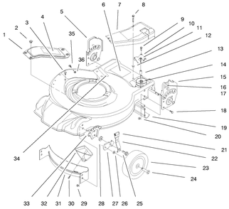 Housing Assembly Diagram and Parts List for 20452 8900001 - 8999999 Toro Lawn Mower