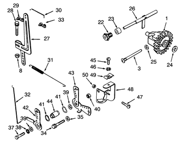 Governor Linkage Diagram and Parts List for 73401 3900001 - 3999999 Toro Lawn Tractor