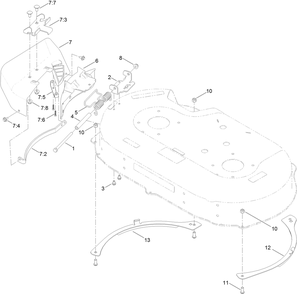 Side Discharge Chute Assembly Diagram and Parts List for 22200 (314000001-314999999)(2014) Toro Lawn Mower