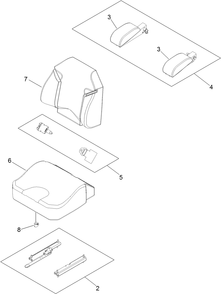 Seat Assembly Diagram and Parts List for 74296 (311000001-311999999)(2011) Toro Lawn Mower
