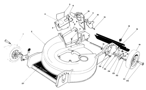 Housing Assembly Diagram and Parts List for 20574 4000001 - 4999999 Toro Lawn Mower