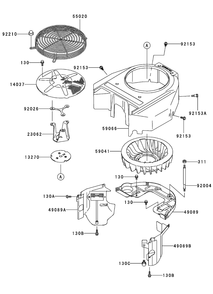 Cooling Equipment Assembly Diagram and Parts List for 74411TE (250000001-250999999)(2005) Toro Lawn Mower