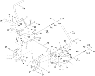 Motion Control Assembly Diagram and Parts List for 74692 400000000 - 999999999 Toro Lawn Tractor
