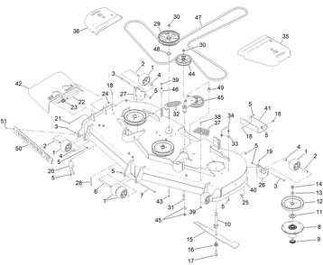 Deck Assembly Diagram and Parts List for 74024 416443235 - 417399999 Toro Lawn Tractor
