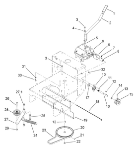 Transmission And Drive System Assembly Diagram and Parts List for 30261TE (240000001-240999999)(2004) Toro Lawn Mower