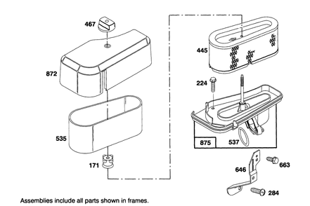 Engine Briggs & Stratton Model 283707-0156-01 Diagram and Parts List for 71182 4900001 - 4999999 Toro Lawn Tractor