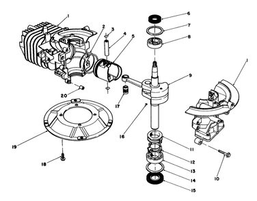 Crankshaft Assembly Diagram and Parts List for 20680 4000001 - 4999999 Toro Lawn Mower