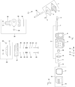 Head, Valve And Breather Assembly Diagram and Parts List for 74923TE (290000001-290999999)(2009) Toro Lawn Mower