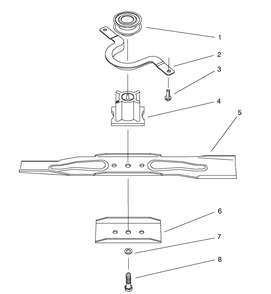 Blade Assembly Diagram and Parts List for 20809 7900001 - 7999999 Toro Lawn Mower