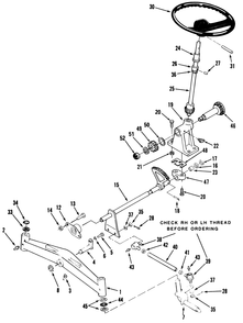Front Axle And Steering Diagram and Parts List for 41-20OE02 1000001 - 1999999 Toro Lawn Tractor