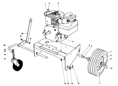 Engine And Base Assembly Diagram and Parts List for 62933 7000001 - 7999999 Toro Leaf Blower / Vacuum