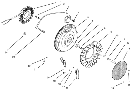 Ignition And Charging System Diagram and Parts List for 30612 990001 - 999999 Toro Lawn Tractor