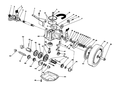 Gear Case Assembly Diagram and Parts List for 20627C 8000001 - 8999999 Toro Lawn Mower