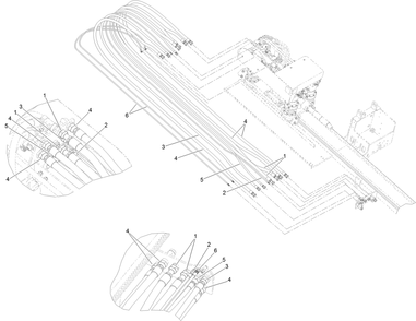 Thrust Frame Hydraulic Hose Assembly No. 6 Diagram and Parts List for 23898 400000000 - 999999999 Toro Lawn Tractor Accessories